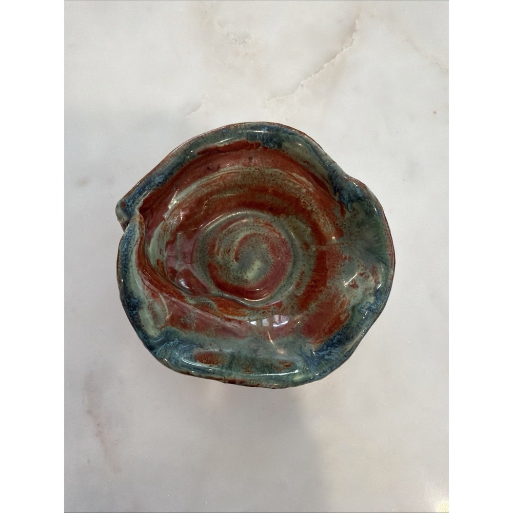 Handmade Stoneware Pottery Small Bowl, signed CC D6-20 Trinkets Rings